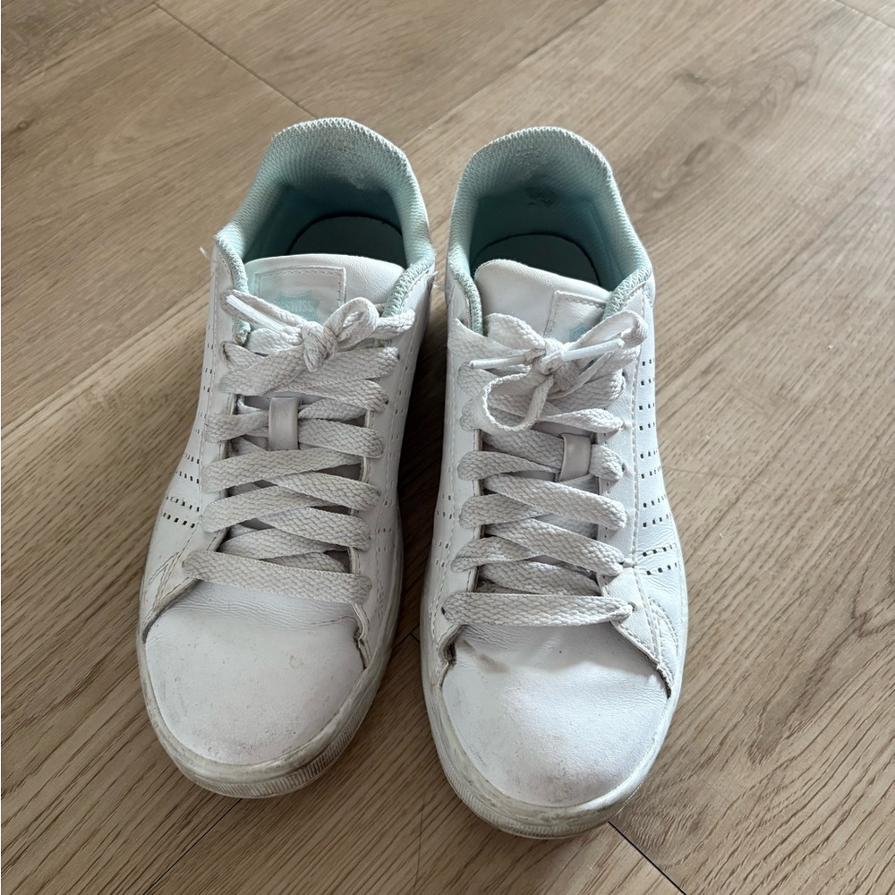 White Sneakers with Perforated Design